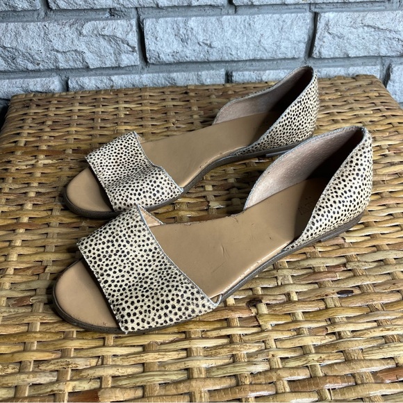 J. Crew Morgan Calf Hair Peep Tow Flat - Picture 2 of 9